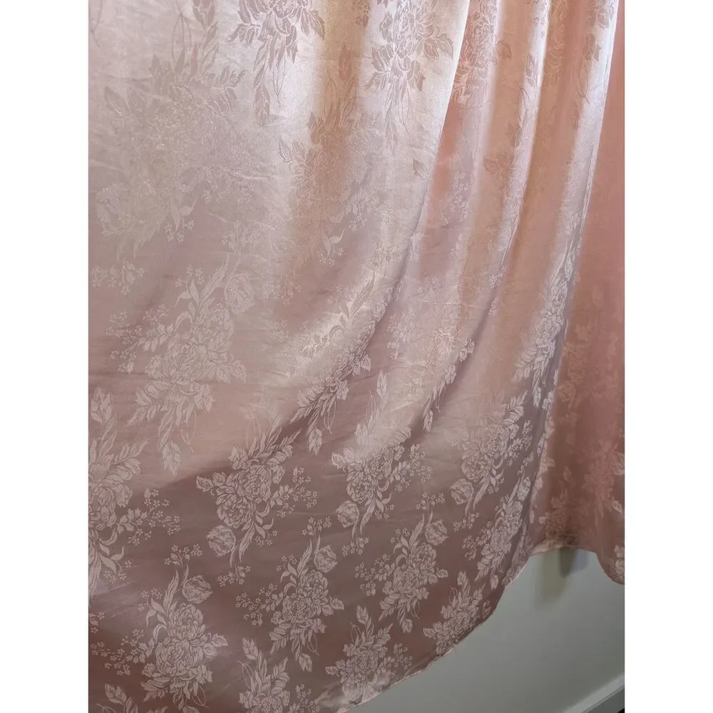 Vintage Eve Stillman Nightgown L Pink Floral Lace Trim Long Sleeve Maxi Gown - Picture 6 of 10